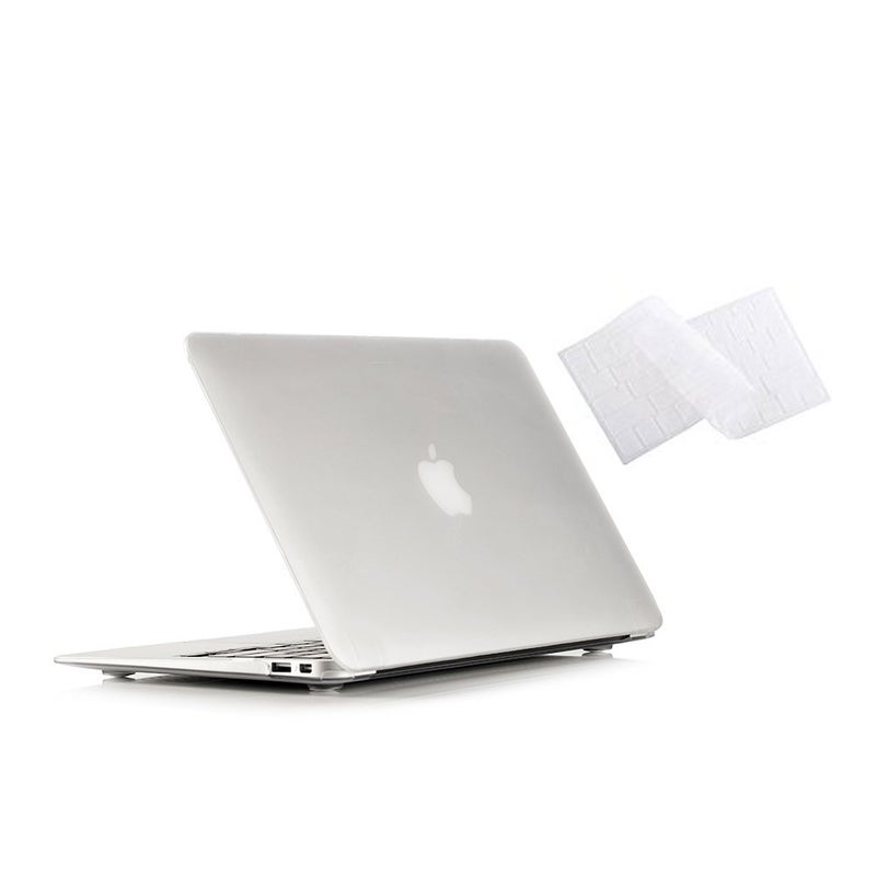 RUBAN Case Compatible with MacBook Air 13 Inch (Models: A1369 & A1466, Older Version 2010-2017 Release), Slim Snap On Hard Shell Protective Cover and Keyboard Cover, Frost White - Image 1